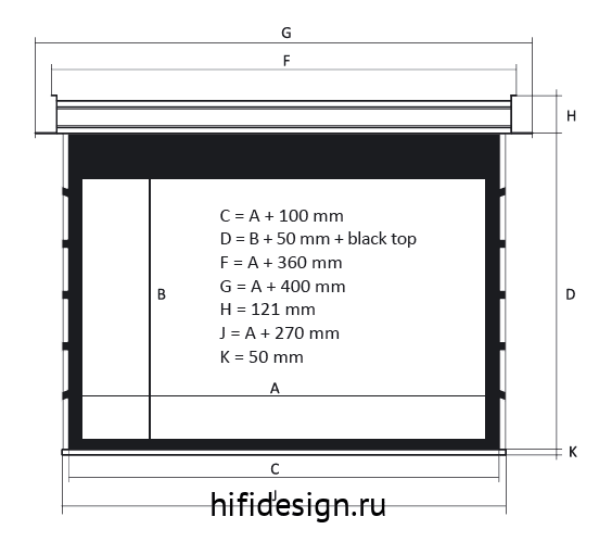 ����� kauber blue label tensioned bt cinema 113" gray pro